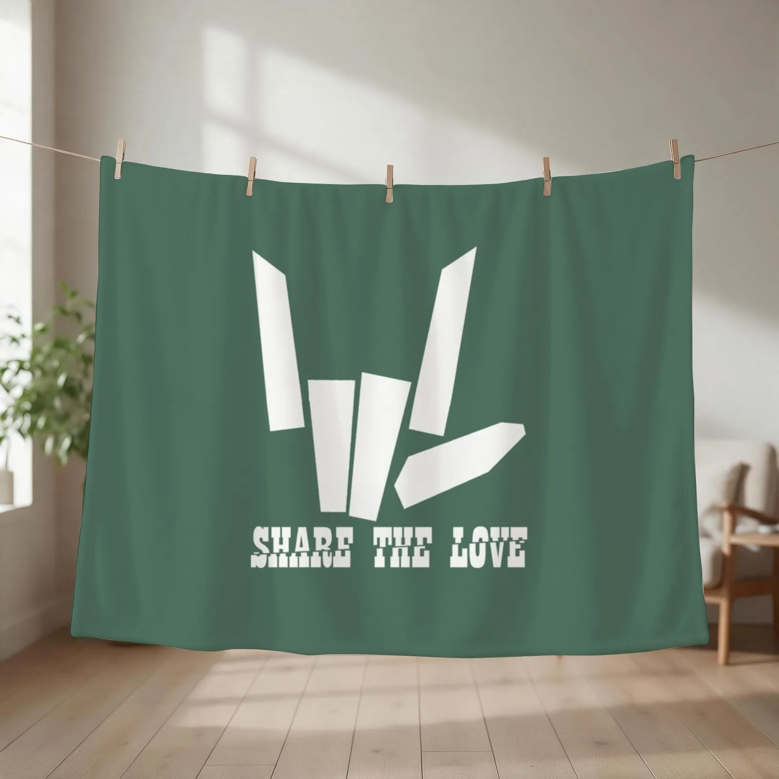 Share The Love Throw Blanket couch cozy soft plush fuzzy picnic outdoor blanket