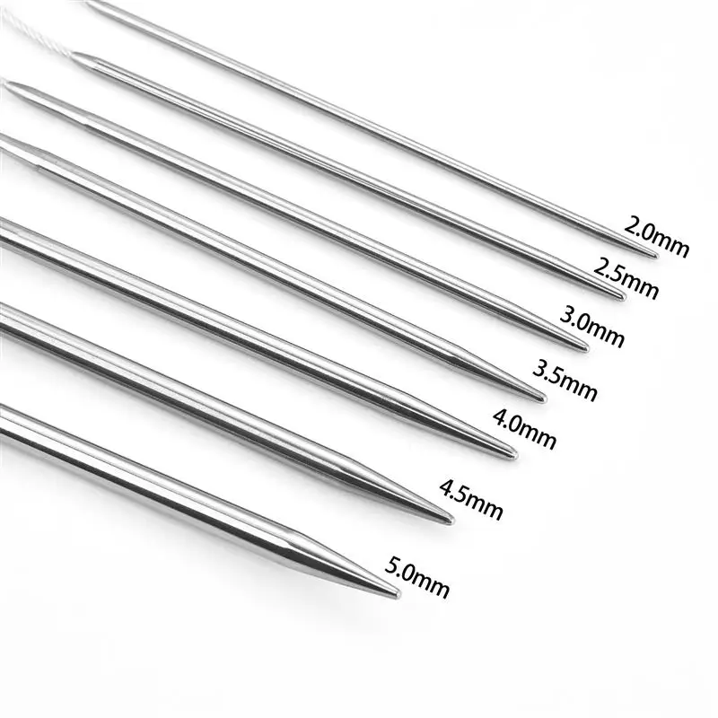 2-5mm Circular Knit Needles 3pcs/Set Knitting Stainless Steel Circular Crochet Needles For DIY Babies Sleeves Socks Weaving
