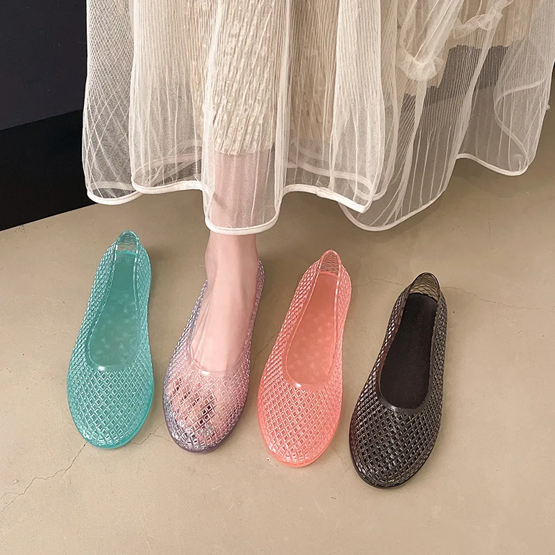 

Beach Mesh Shoes Summer New Transparent Sandals Women's Hollow Sandals