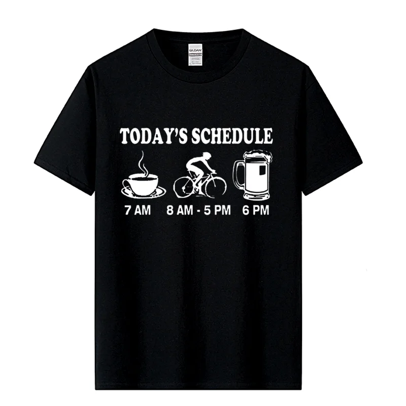 New Mens T Shirts Funny Cycls T-Shirt Mountain Biking Schedule Tee 100% Cotton Brand New T-Shirts