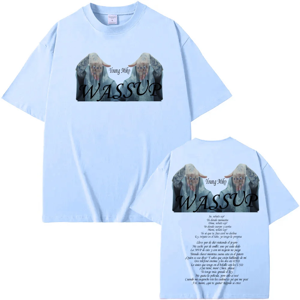 Young Miko-WASSUP T-shirt Korean Style Short Sleeve Casual Grunge Tee-shirt for Summer Retro O-neck Tshirt Roupas Femininas