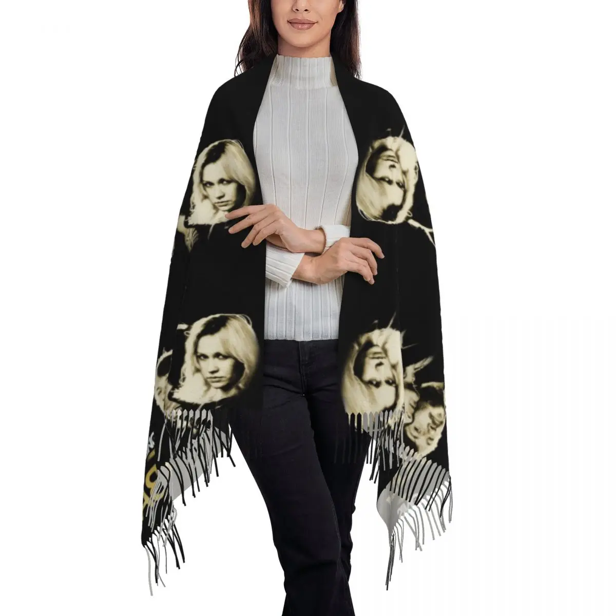 Abba Death Metal Band Scarf Tassel Scarves for Women Soft Warm Shawls and Wraps Large Fall Winter Shawl Wrap