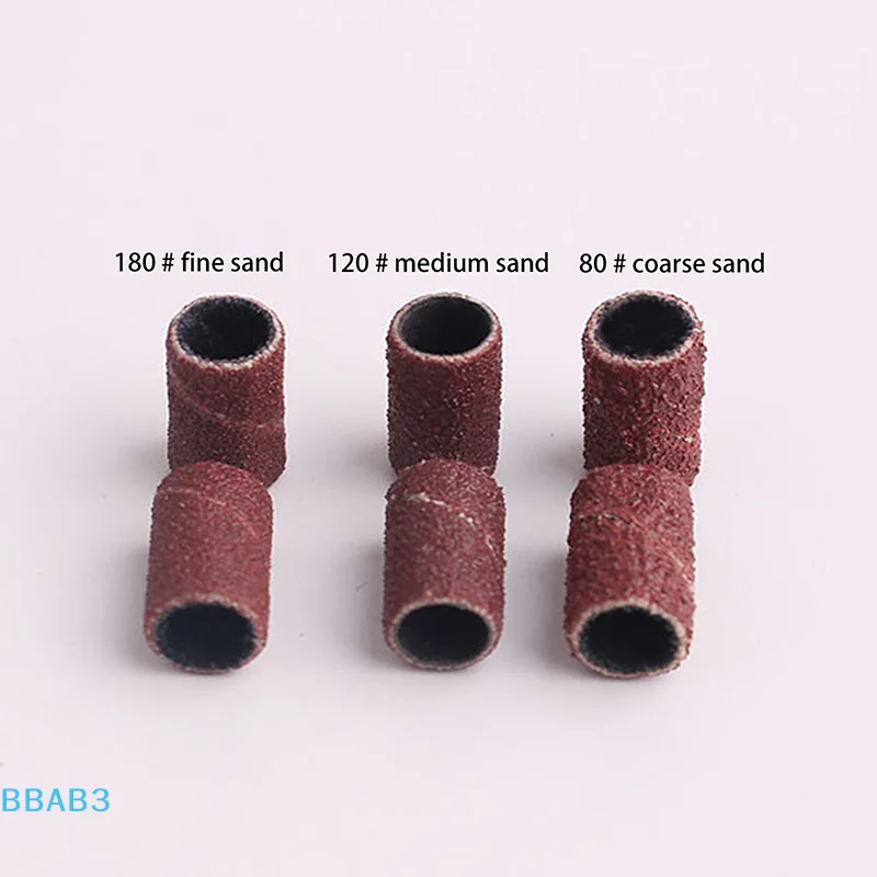 전기 매니큐어 기계 용 75/210 개/상자 샌딩 캡 밴드 180/120/80 그릿 네일 드릴 그라인딩 비트 파일 페디큐어 도구 세트