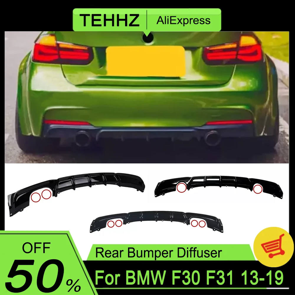 

Rear Bumper Diffuser F30 F31 2013-2019 For BMW 3 Series M Sport Accessories Glossy Black Auto Exterior Parts Car Spoiler HOT