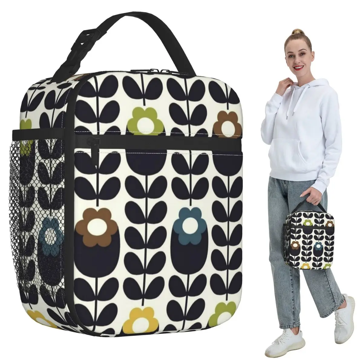 

Orla Kiely изолированная сумка для обеда с цветочным принтом для детей, школьный холодильник, термокоробка для еды, портативная сумка для обеда, контейнер