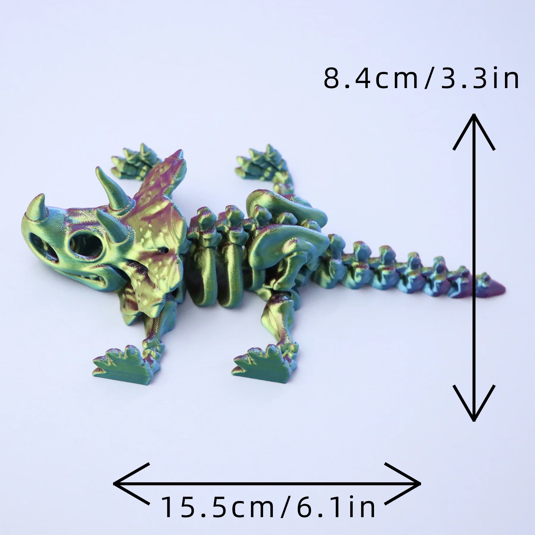 3d Printed Triangular Dinosaur Skeleton Movable Ornament Creative Stress Relief Fidget Toy Desktop Model Decorative Ornaments