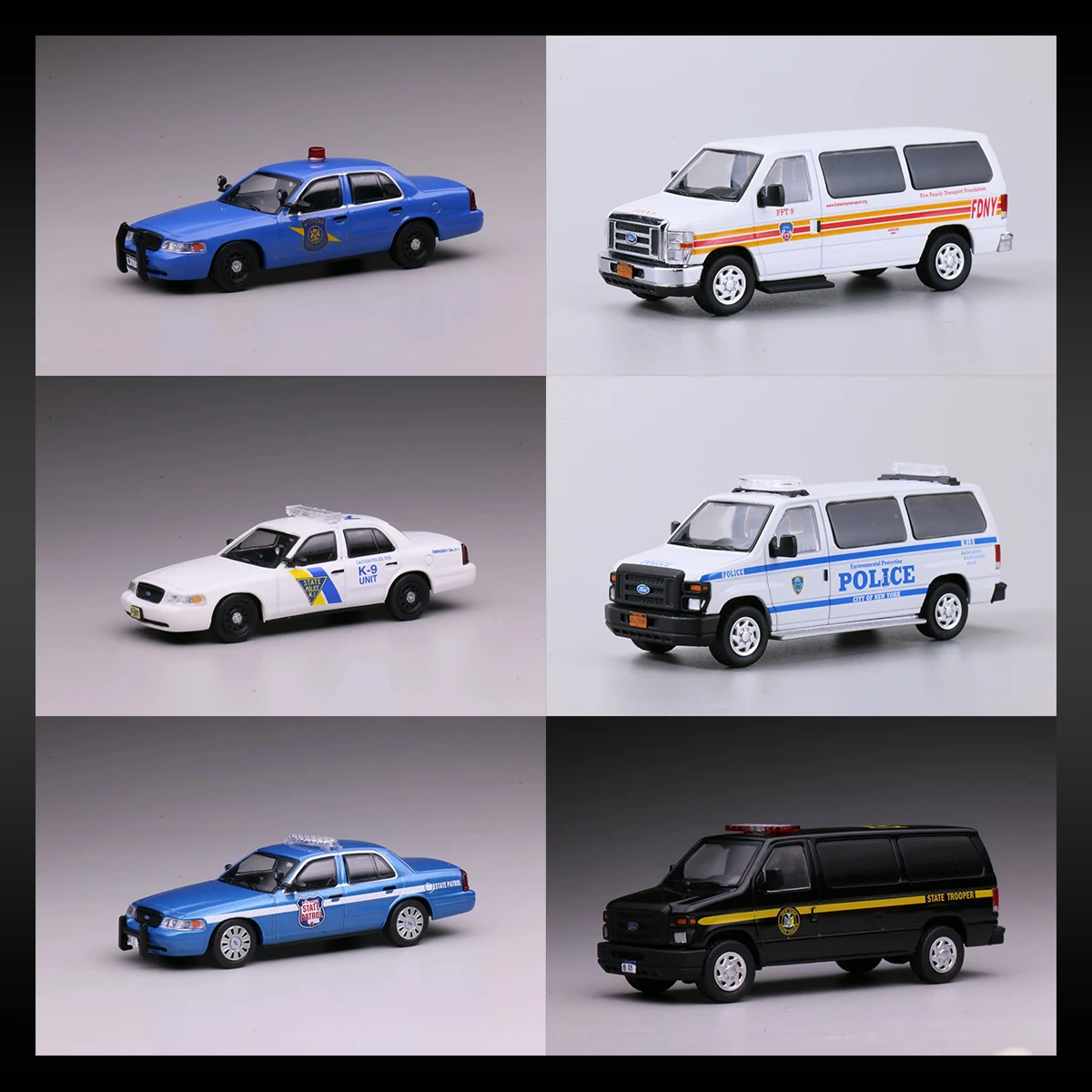 

596 In Stock 1:64 Crown Victoria Police Patrol Car MK2 EN114 Diecast Model Collection Toys