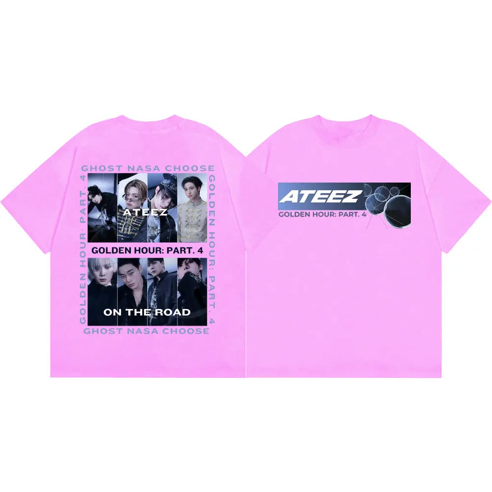 Kpop Ateez Golden Hour Part 4 Merch T-shirt Men Women Fashion Hip Hop Short Sleeve T Shirts Summer Casual Loose Cotton T-shirts