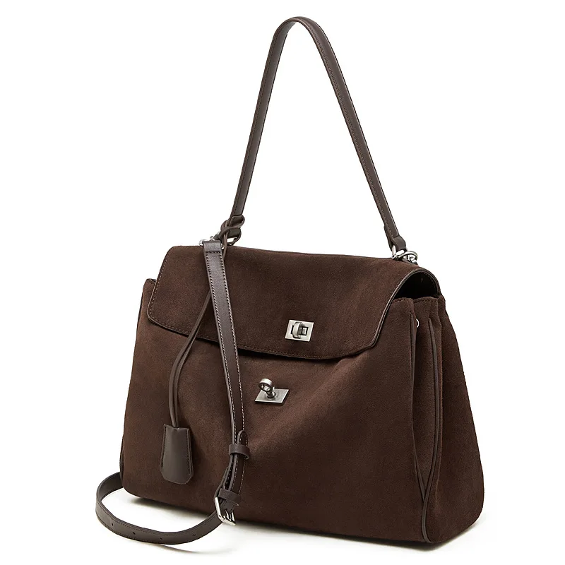 Echte Leder-Tragetasche für Damen! Rodeo Frosted Cowhide, Silbernes Schnallendesign, Große Kapazität, Vielseitige Trageweise, Ein Muss für Stilbewusste