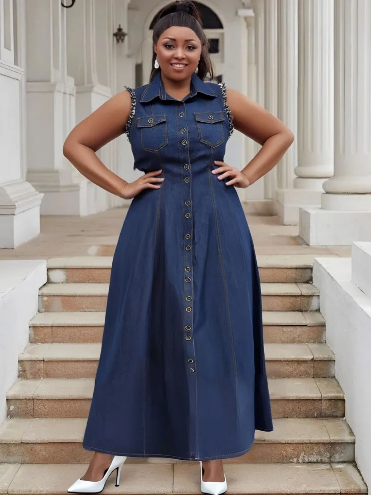 فساتين أفريقية للنساء جديد الدنيم الخريف المرأة الأفريقية Dashiki طباعة فستان ملون أفريقيا الملابس Dashiki أنقرة فساتين السيدات