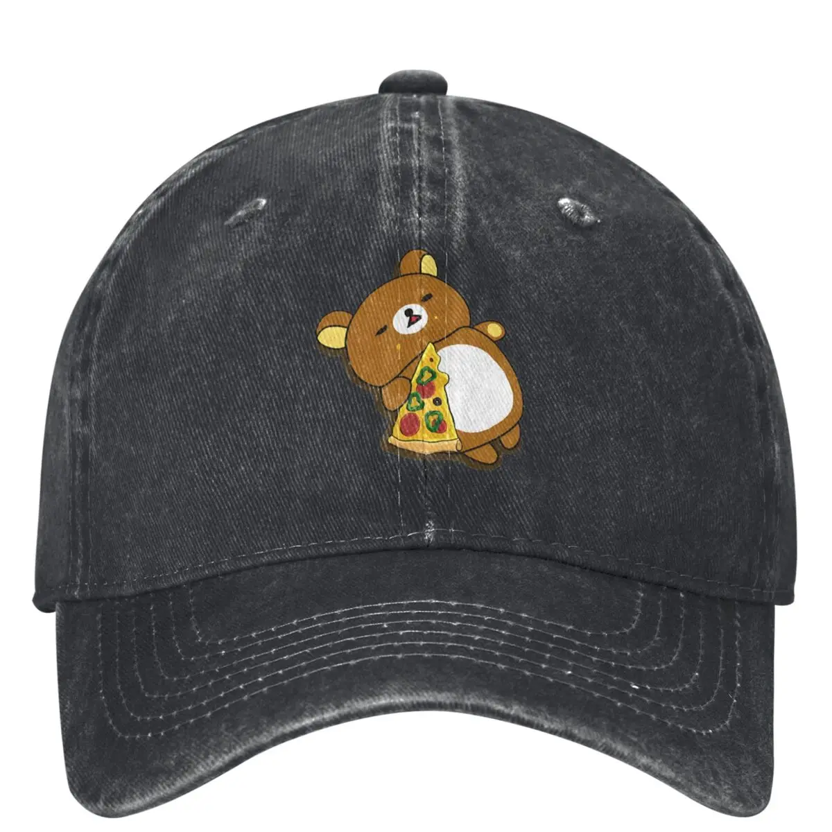 Rilakkuma The Sleepy Pizza Bear Baseball Cap Women Men Sunscreen Trucker Dad Hat Summer Streetwear Hunting Camping Baseball Caps