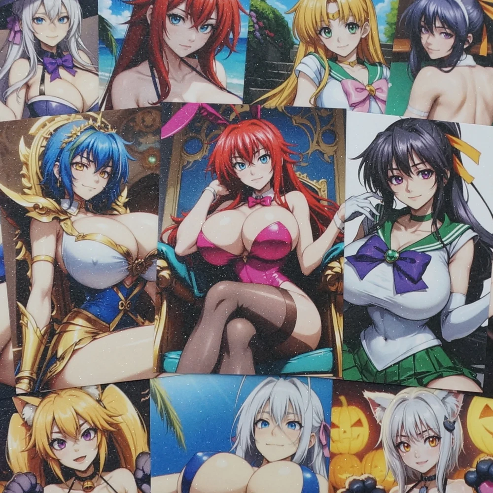 Tarjeta de colección de papel esmerilado para niñas, tarjetas de Anime, Serie 2, AI High School, DxD, Waifu, 40 piezas por juego