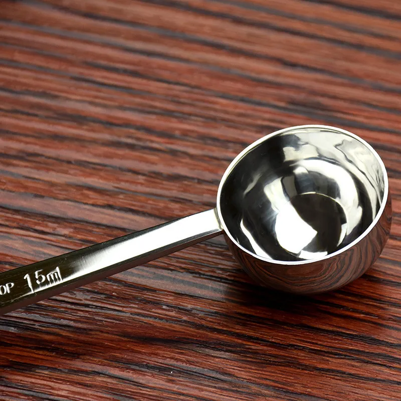 1Pc Stainless Steel 15ml Coffee Scoop 30ml Measuring Scoop Long Handled Spoon Metal Measure Spoon Coffee Tea Tools Accessories