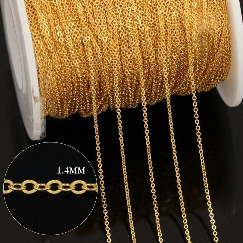 100% 14K Vergoldete Kabelkette 1,2/1,4/1,68MM Halskette Goldschmuck Minimalistische Vergoldete Kette DIY Schmuck – Detail 5