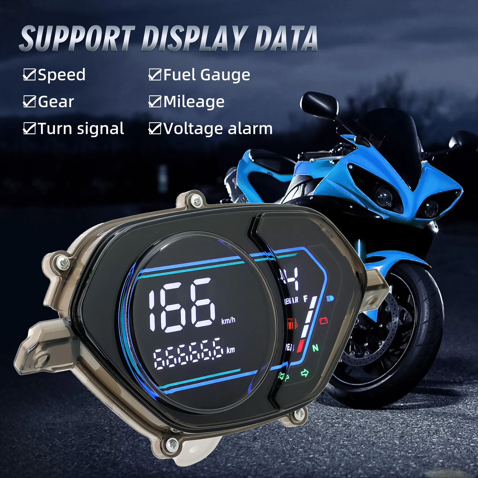 New Moto Dashboard Top Quality Motorcycle Meter LED For SMASH115-FI SMASH VIVA 115R Speedometer Modify Part