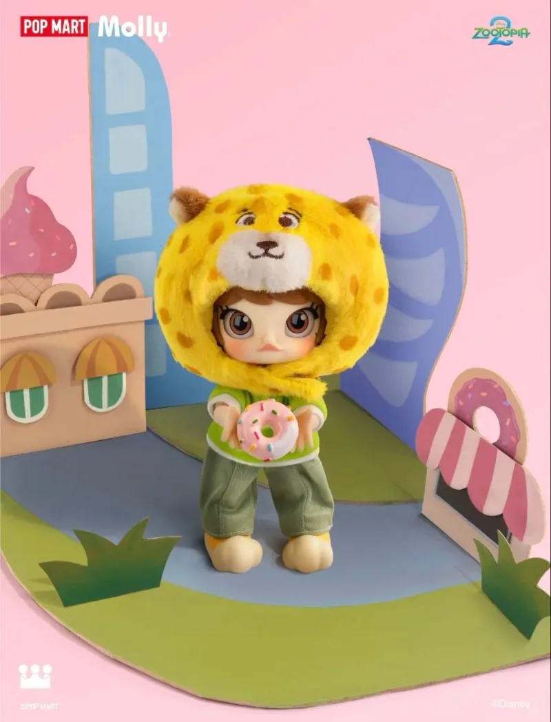 POPMART оригинальная фигурка MOLLY Zootopia 2 серии 1/12, слепая коробка, милый орнамент-сюрприз, рождественское украшение, подарок