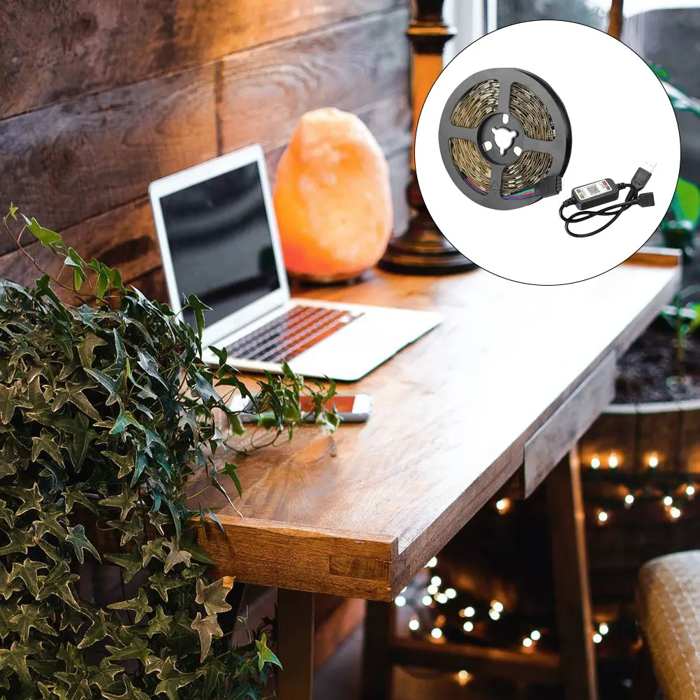 

Smartphone App Controlled Led Strip Lights 1 Meter Rgb 5050 Color Changing Remote Backlight Under