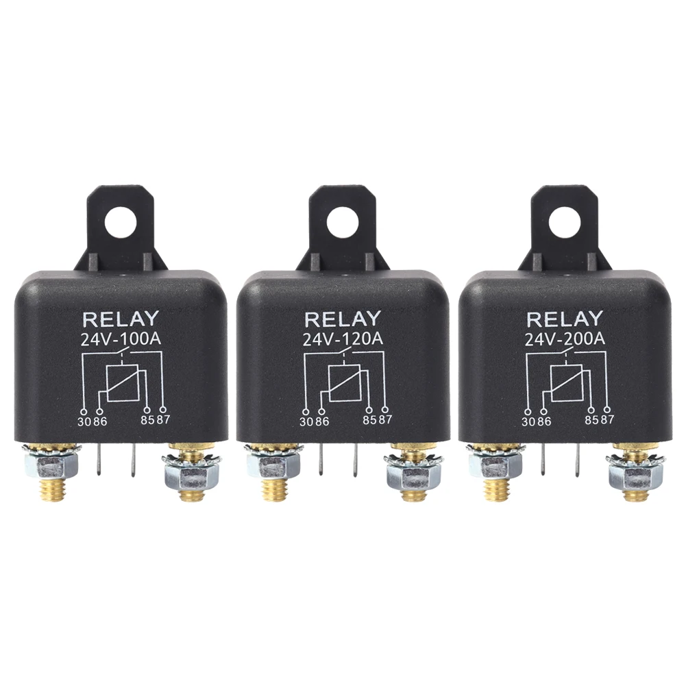 24V 100A/120A/200A High Current Relay 2.4W Starting Relay Continuous Type Heavy Current Start Relay Automotive Modular Relay