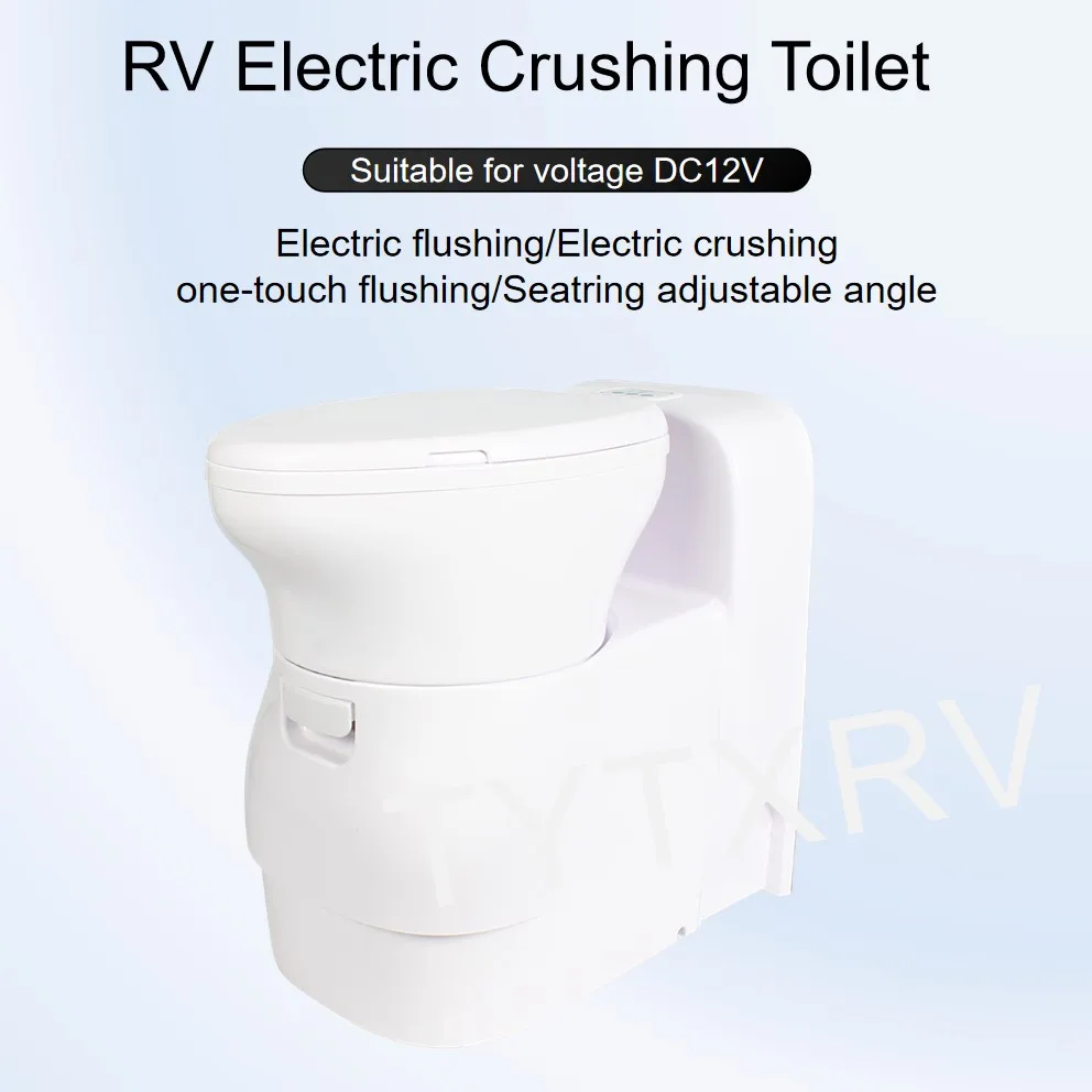 TYTXRV RV Accessories Motorhome DC12V  300W Electric Crushing Flushing RV Caravan Toilet Cassette Toilet for Caravan