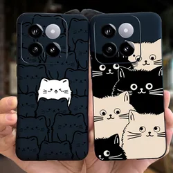 For Xiaomi 14 Phone Case Xiaomi Mi 14 5G Mi14 2024 Cute Cat Cartoon Jelly Silicon Soft Protective Back Cover