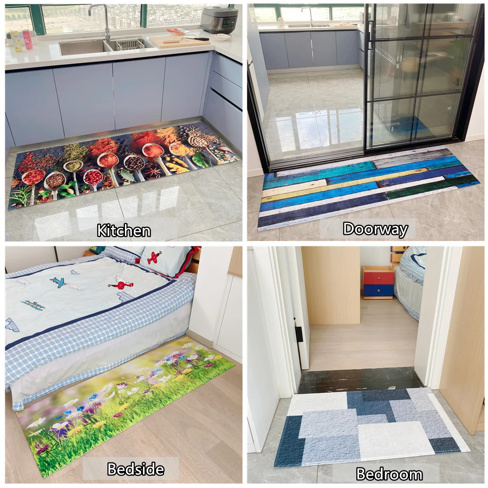 Alfombra antideslizante para suelo de cocina, felpudo para pasillo, entrada, hogar, sala de estar, dormitorio de niños, decoración, alfombra larga