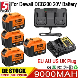DCB200 20V Battery For Dewalt DCD805 Tools 9000mAh 21700 Li-ion Battery DCB205 DCB206 DCB209 Power Tools Battery with Charger