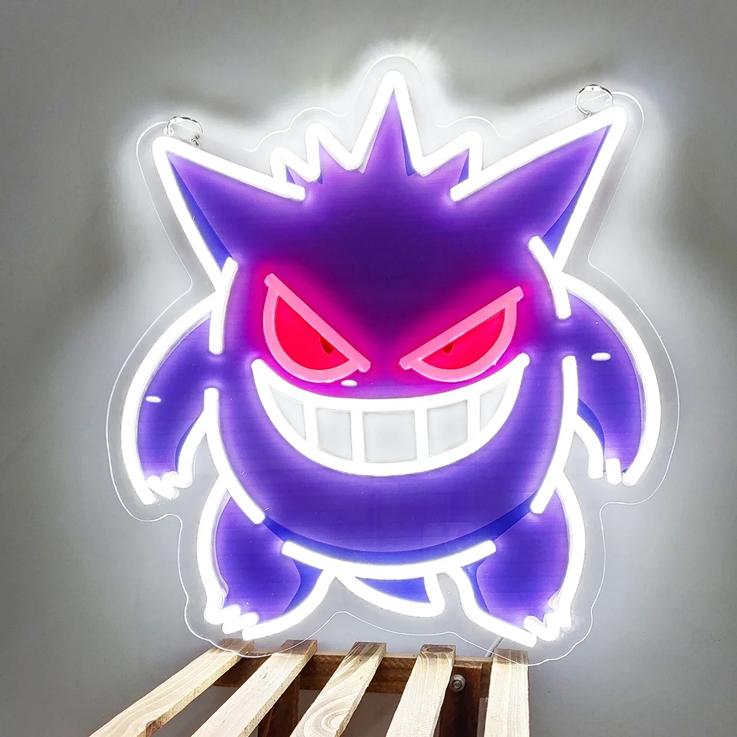 Custom Acrylic Neon LED Light  Anime Pokemon Gengar  Artwork for Home Festival Decor Party Bar Hotel Salon Business Shop,Etc.