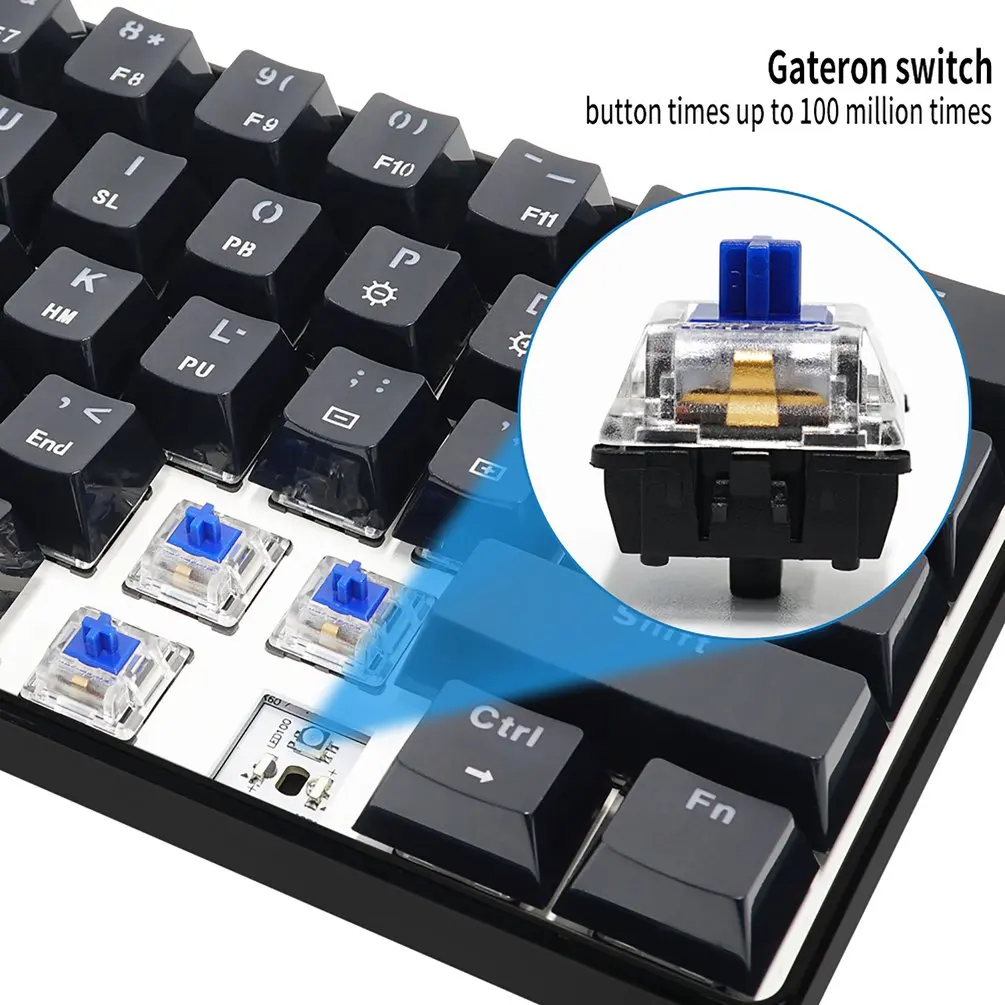 SKYLOONG GK61 미니 휴대용 60% 게이머 광학 키보드 무선 블루투스 RGB 백라이트 게임용 키보드 SK61 데스크탑 iPad 용 썸네일 3