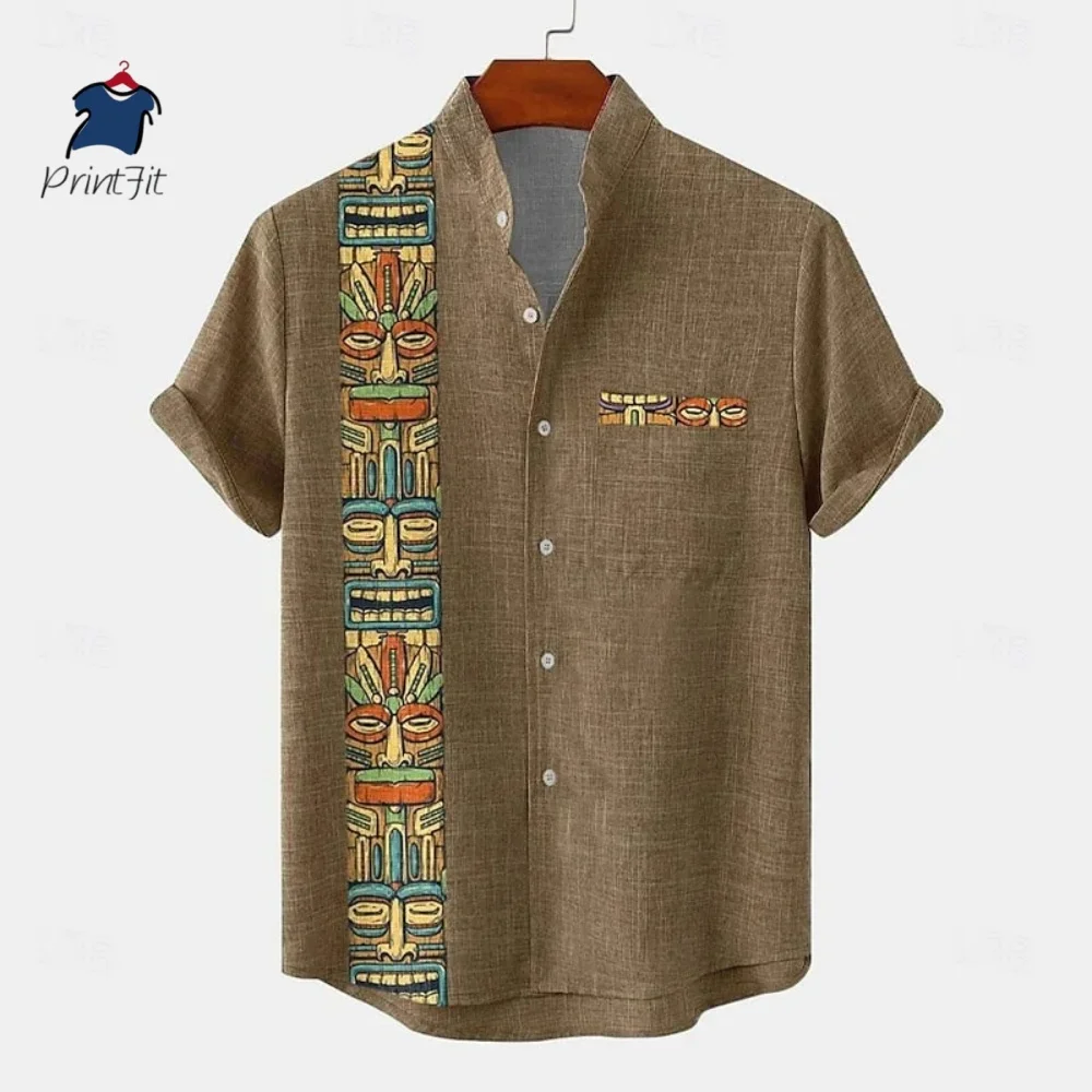 2025 New Men's 3D Casual Shirt Hawaiian Shirt Men's Summer Casual Short Sleeved Shirt Men's Clothing Breathable Shirt
