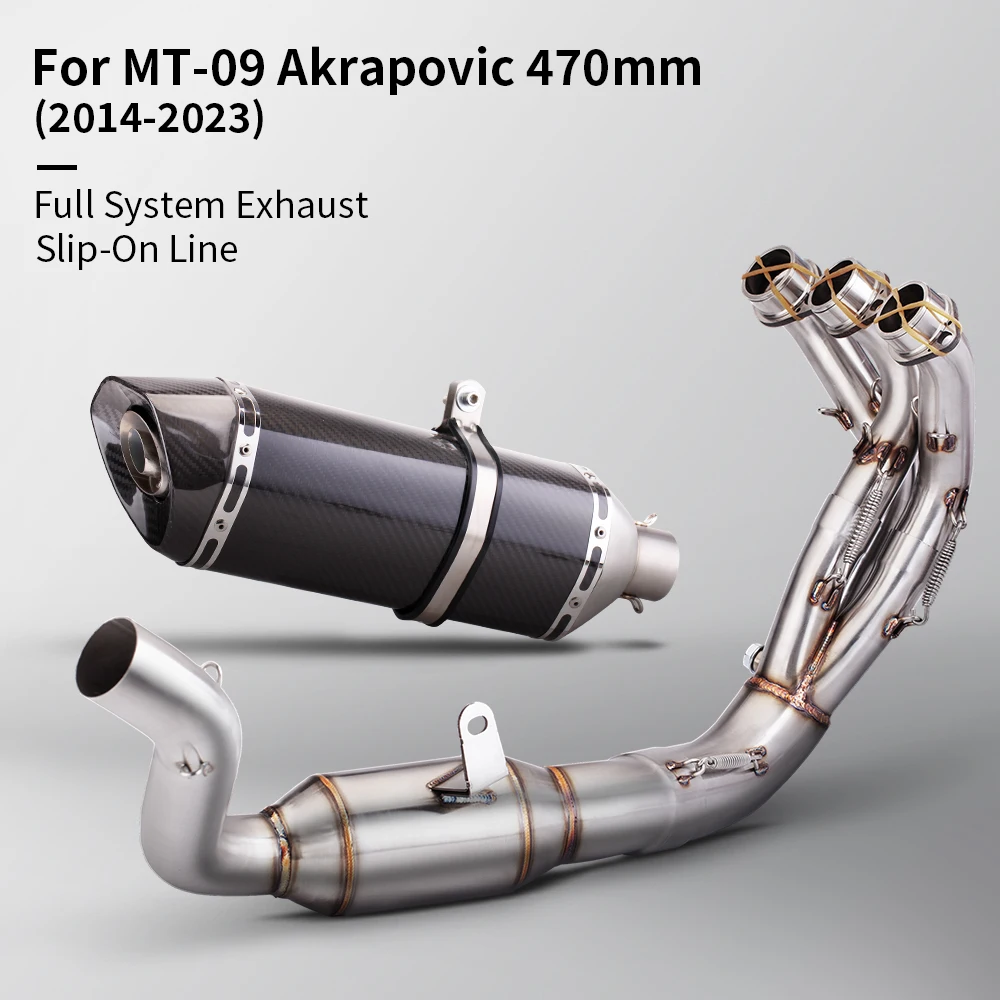 

High Performance full Motorcycle Exhaust System For MT09 FZ09 XSR900 System Escape Front Tube Link Pipe Connect 51MM 2014-2023