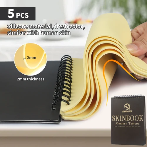 Imagen 1 del producto DQFART Libro de práctica de tatuaje en blanco de 2 mm de espesor, accesorios de maquillaje permanente para principiantes y artistas experimentados