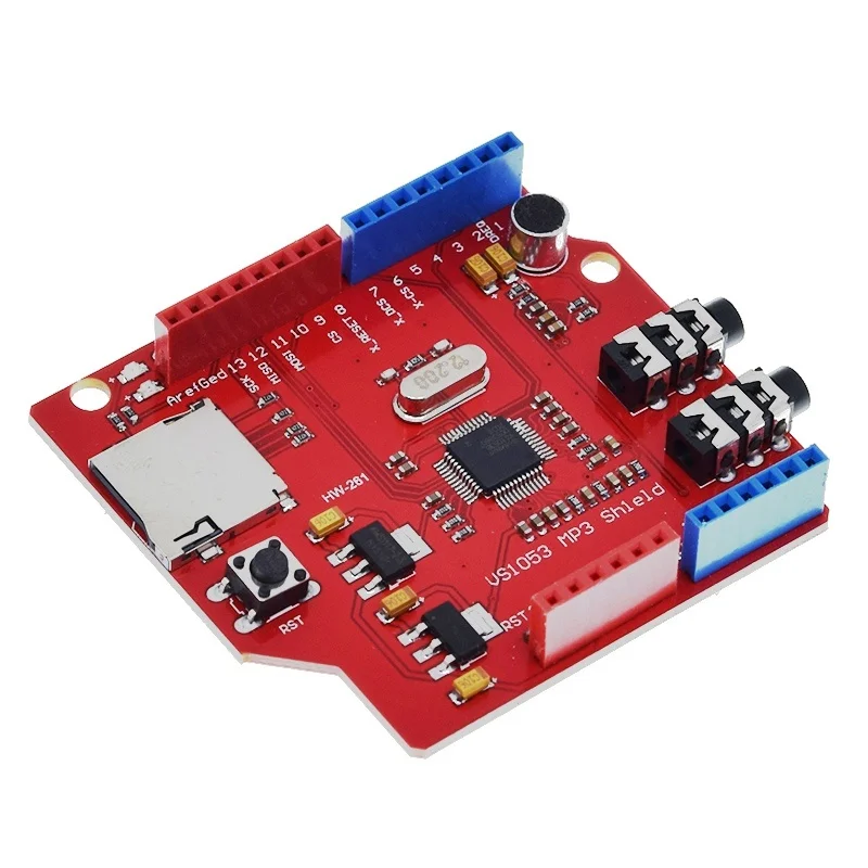 1/2/5pcs VS1053 Stereo Audio MP3 Player Shield Record Decode Development Board VS1053B Module With TF Card Slot For Arduino