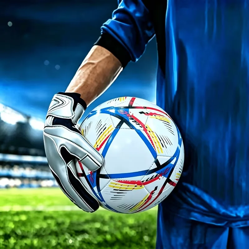 1 Set (One Volleyball + One Pump + One Net Bag + One Ball Needle) Thickened Colorful Size 5 Soccer Ball Set, Machine-Sewn Pvc Soccer Ball, Wear-Resistant Sports Ball, Suitable for Outdoor Lawns, Backyard Leisure Play, and Daily Training