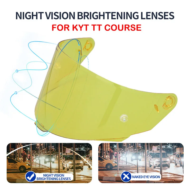 Helmet Visor for KYT TT COURSE Helmet-specific Night Vision Lenses UV Protection Casco Moto Mask Visera Windshield