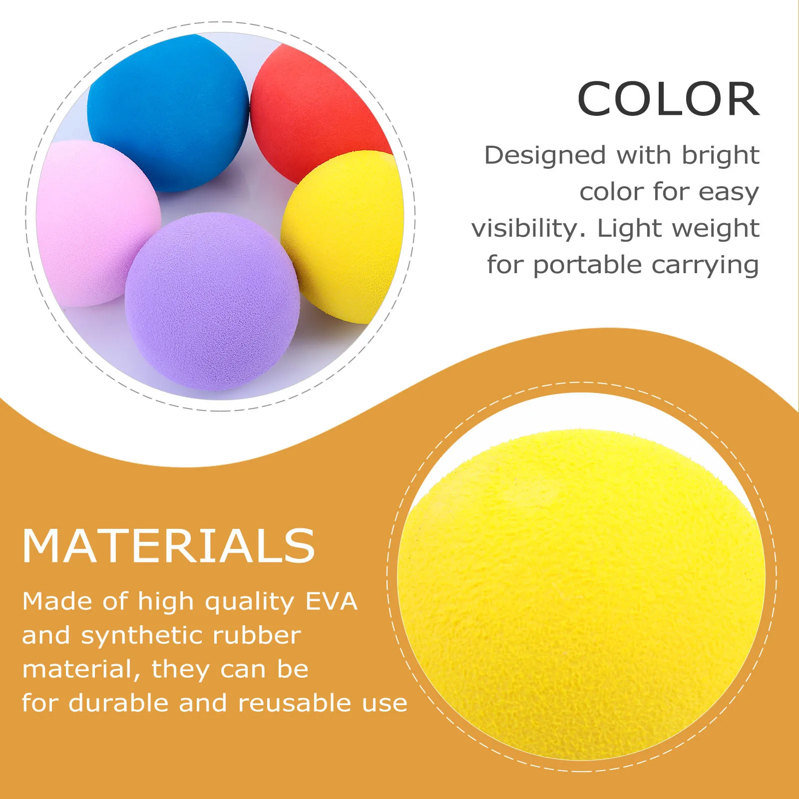 

5pcs Golf Soft Balls 60Mm Eva Lightweight Practice Balls For Indoor Outdoor Training Beginner Portable Ball Accessories