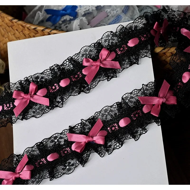 3 متر جديد رائع الراقية القوس الدانتيل ملصق اليدوية الملابس الزفاف لوليتا ملحق المواد الشريط مطوي الديكور