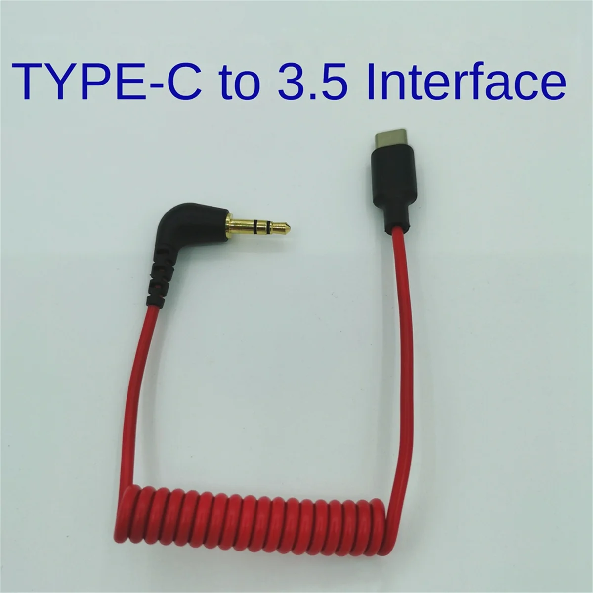 USB C to 3.5mm Cable for RODE Wireless Go II, Coiled Right Angle TRS Male DAC AUX Adapter Audio Cord B20