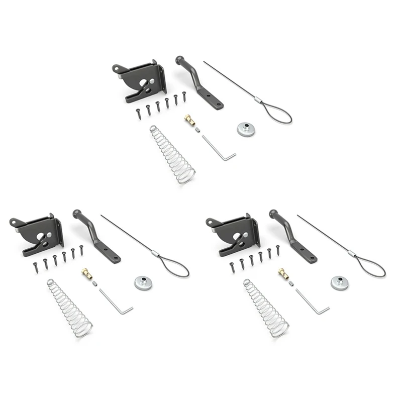 Door Latch With Spring Puller, Fence Door Lock, Fence Lock Small Lock With Rope, Suitable For Fence Gates