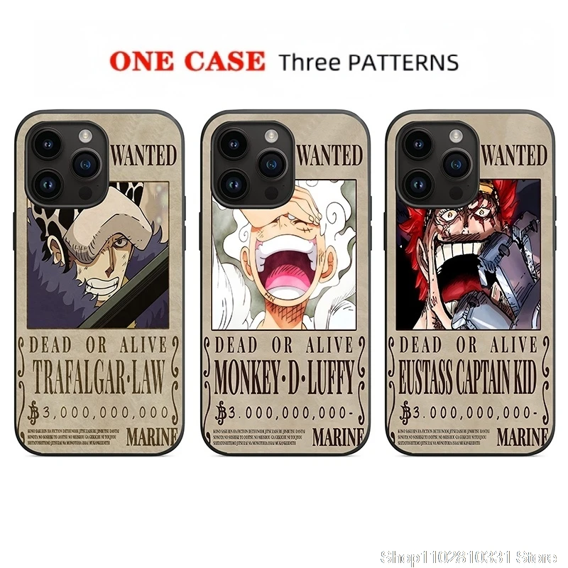 Etui na telefon z motywem 3D, wzór „One Piece”, przeznaczone dla modeli iPhone 11, 12, 13, 14, 15, 16, 17, 18 Pro Max, Plus, Mini, Air, z motywem Luffy, KID, Law, odporne na wstrząsy. — zdjęcie produktu 6