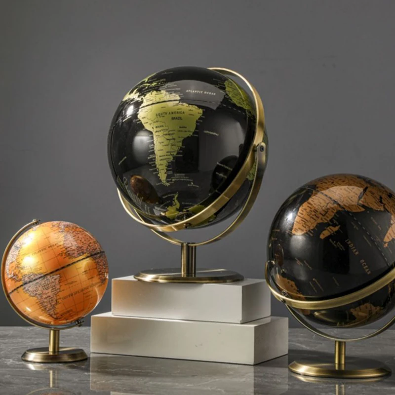 Retro Globe Ornaments Creative Globe Modeling Vintage Home Office Wine Cabinet Decoration Bookcase Ornament Light Luxury Display