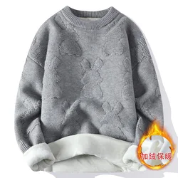 New Fashion Men Streetwear Knitted Pullovers Man O-neck Loose Casual Sweaters High Quality Male Fleece Warm Winter Clothing 4XL