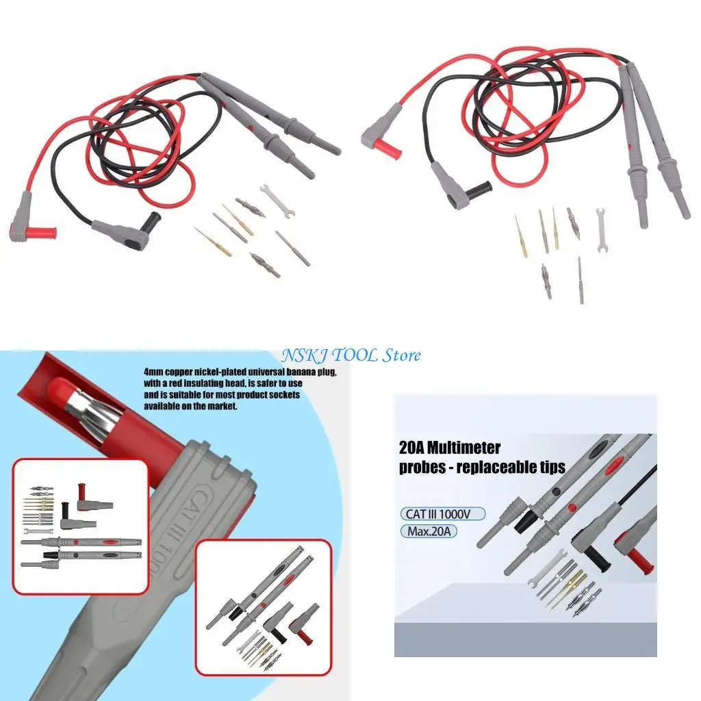 L8RC Professional Test Leads Electrical Precisions Tip Electrical Multimeter Test