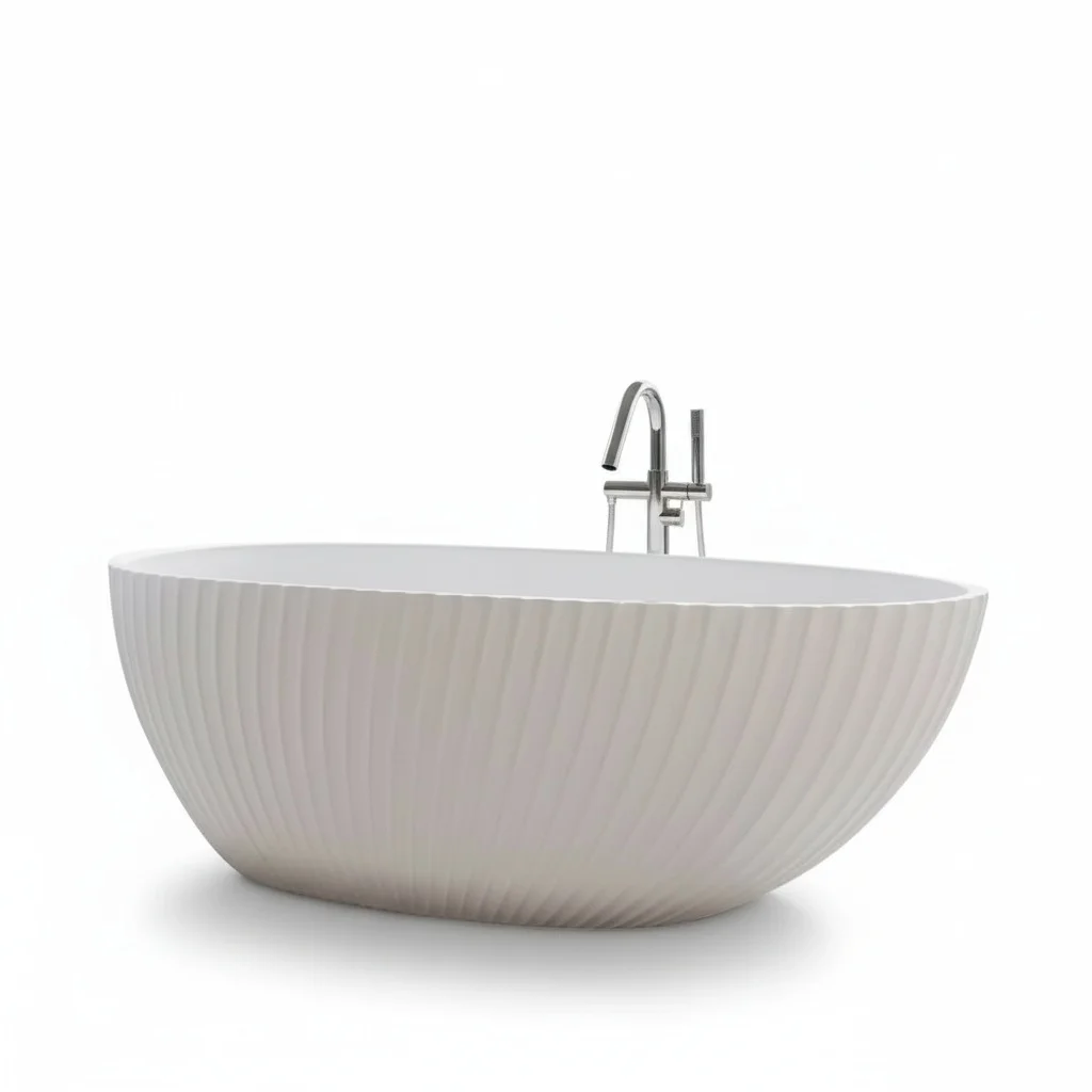 

Freestanding Bathtub, Matte White Acrylic Tub, 1.7m/67inch Modern Soak Tub, Center Drain Bathtub, Portable Spa Bath Tub for Home