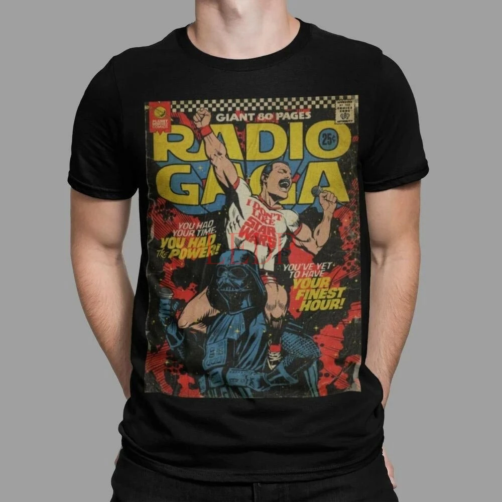 Radio GaGa T-Shirt Queen Freddie Mercury Face lcon Retro Art Sex Symbol 70s Tee