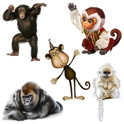 Three Ratels CF26 Funny Monkey and Gorilla Cartoon Wall Stickers for kid's Bedroom Decoration Personalized  Car Stickers