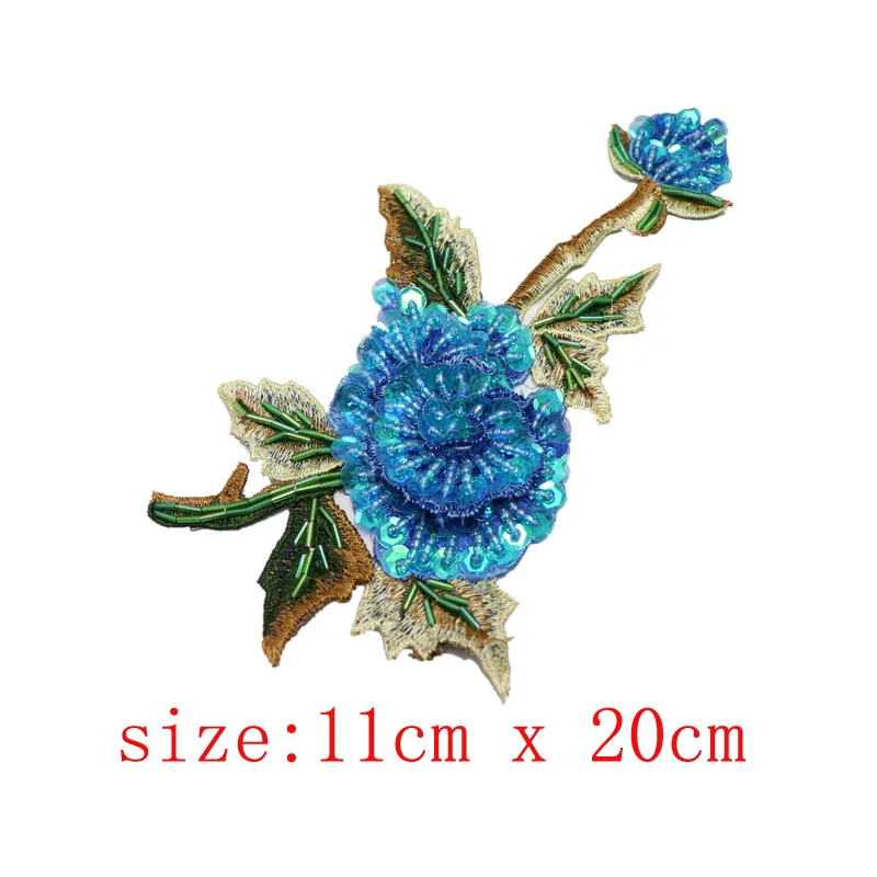 Hand-Nailed Beads Large Embroidery Flower Patch For Clothing Shoes And Hats DIY Accessories Decorative Hole Patch Applique