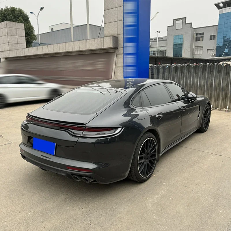 2016 To Up For Porsche Panamera 971 Car Rear Wing Spoiler Lip High Quality ABS Spoiler Glossy Black Carbon Fiber Look Body Kit