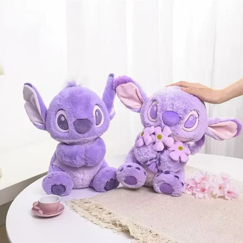 35 سنتيمتر الأرجواني غرزة احتضان الزهور أنيمي الكرتون أفخم دمية Kawaii ألعاب من نسيج مخملي فتاة هدية عيد ميلاد صديقة هدية عيد الحب