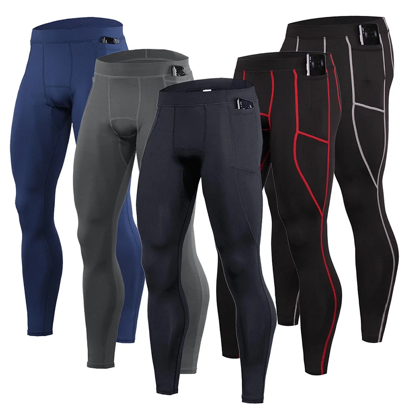 Calças esportivas secas de compressão para homens, poliéster Sportswear, leggings correndo, camada baixa, treino de ginástica, calça legal, venda quente