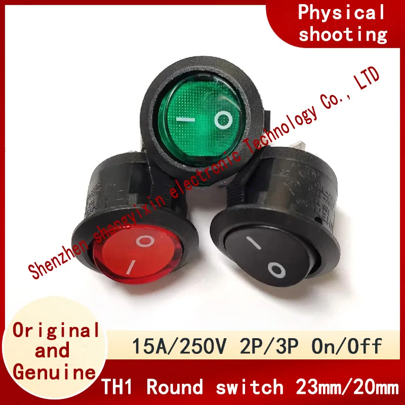 Original authentic TH1 Power button switch High current 15A round 23mm ship type switch 2P/3P open/close open hole 20mm